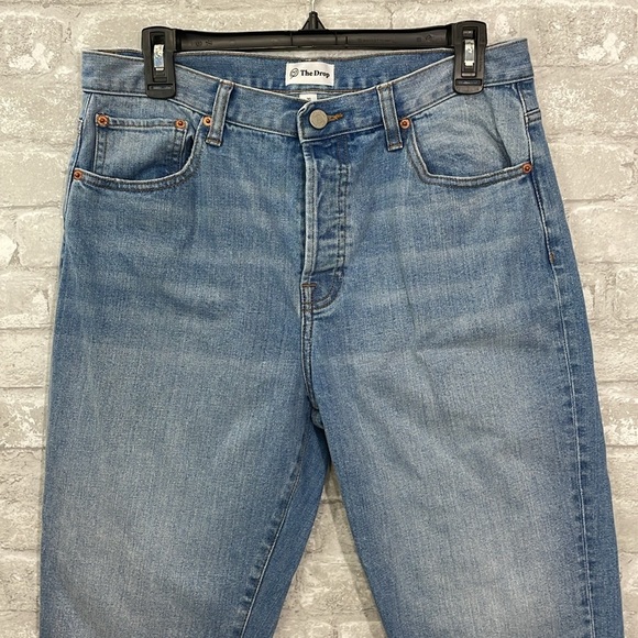 The Drop Blue Denim Jeans with Frayed Hem - Picture 2 of 7